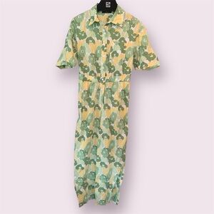 Floral Green and Yellow Romper